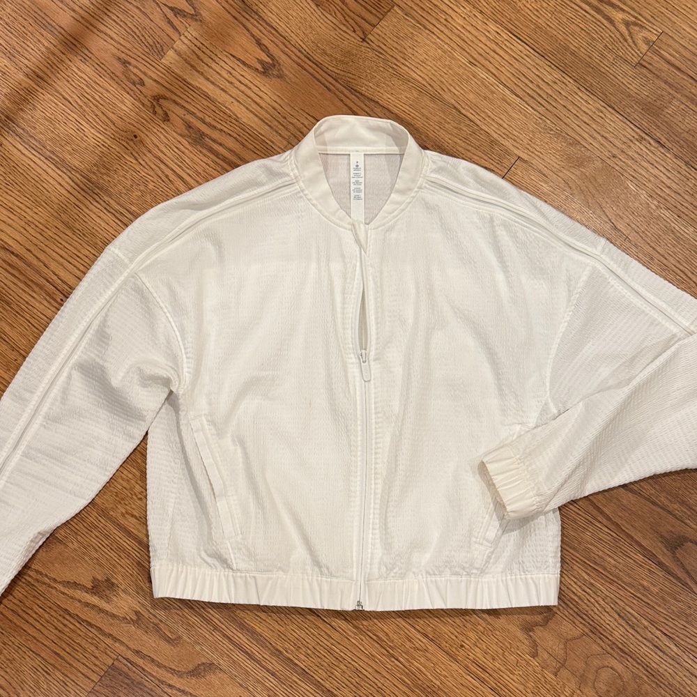 Lululemon Athletica White Bomber Jacket